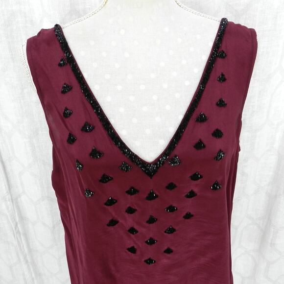 Plenty by Tracy Reese Embellished V-neck Tank Sz S - Picture 3 of 11